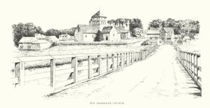 Kostel Old Shoreham (litografie) od Duncan Moul