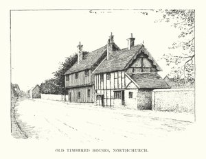 Old Timbered Houses, Northchurch (litografie) od Duncan Moul