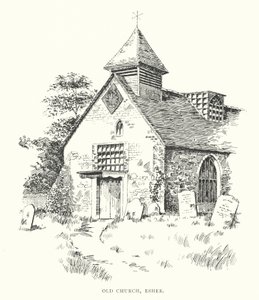 Starý kostel, Esher (litografie)