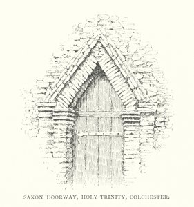 Saské dveře, Holy Trinity, Colchester (litografie) od Duncan Moul
