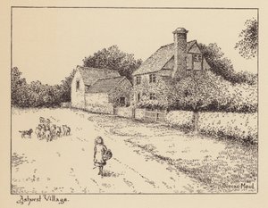 Sussex: Ashurst Village (litografie) od Duncan Moul