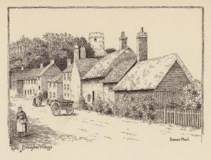 Sussex: Bramber Village (litografie) od Duncan Moul