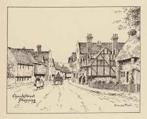 Sussex: Church Street, Steyning (litografie) od Duncan Moul