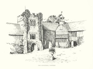 The Courtyard, Ightham (litografie) od Duncan Moul