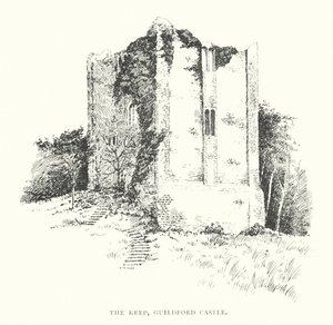 The Keep, hrad Guildford (litografie) od Duncan Moul