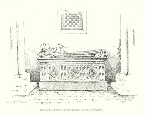 Hrobka Matildy Fitzwalterové, Little Dunmow (litografie) od Duncan Moul