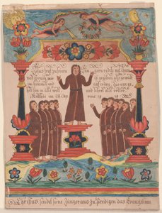 Ježíš šel ke svým učedníkům, asi 1810-20 (pero a tuš a čb na papíře) od Durs Sr. and Rudy, Durs Jr. Rudy