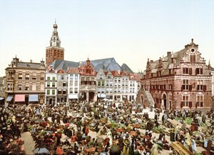 Grote Markt, Nijmegen, Holandsko, pub.c. 1900