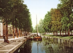 Plachetní člun na Princess Canal v Haagu, 1890-1900