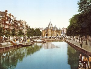 The New Market and Bourse, Amsterdam, Nizozemsko pub.c. 1900