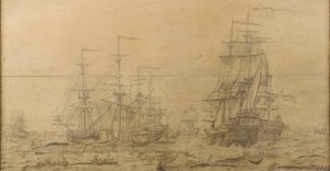 Velrybářská scéna ze 17. století od Dutch School