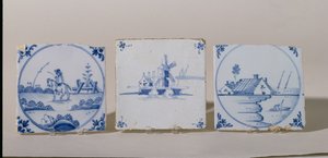 Dlaždice Delft, cca 1750-1800 (kamenina) od Dutch School