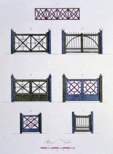 Návrhy z Magazine of Garden Gems od G. van Laara, vydané v roce 1802 od Dutch School