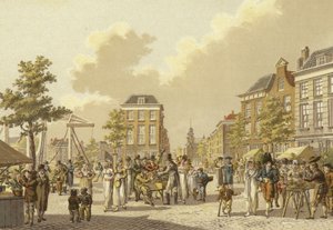 Květinový trh, Rotterdam, 1807 od Dutch School