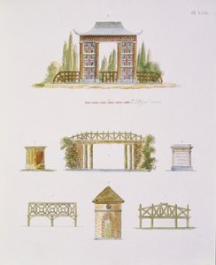 Zahradní dekorace, z Magazine of Garden Gems, G. van Laar, vydané 1802 (viz také 172967) od Dutch School