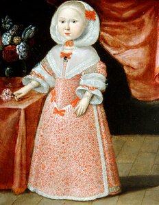 Dívka drží růžový a bílý květ, cca 1640 (olej na mědi) od Dutch School