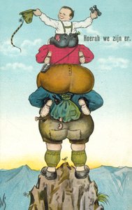Hurá, jsme tam! (barevná litografie) od Dutch School