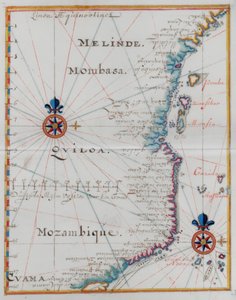 Mapa Mombasa, východní Afrika. od Dutch School