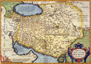 Mapa Persie, z Theatrum Orbis Terrarum, hospoda. od Abrahama Ortelia (1527-98) Antverpy, kolem roku 1590