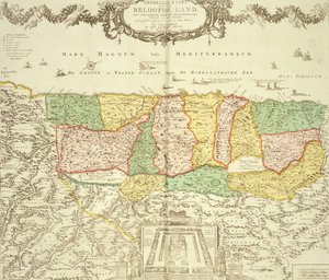 Mapa Svaté země, hospoda. Jan Barend Elwe, Amsterdam, 1742