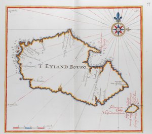 Mapa ostrova Bouro, Indonésie. od Dutch School