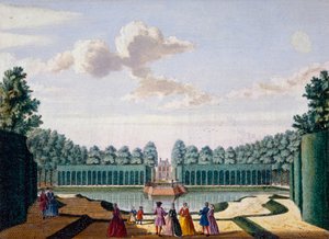 Cesta podél rybníka směrem k domu, Meerestein, od Het Zeganpralent Kennemerlant od Hendricka de Letha a Matthiase Brouerius Van Nidek, vydáno kolem 1700-1730 od Dutch School