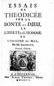 Titulní strana pro Theodicee od Gottfrieda Leibnize, druhé vydání vydané v roce 1712 od Dutch School
