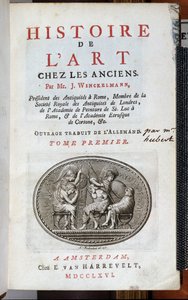 Titulní strana knihy Histoire de lArt Chez les Anciens od Johanna Joachima Winckelmanna (1717-68), vydáno v Amsterdamu, 1766. od Dutch School