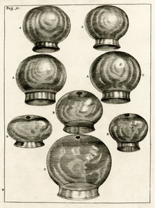 Různé baňkové sklenice, z The Practice of Medicine od Frederika Dekkerse, 1694 od Dutch School
