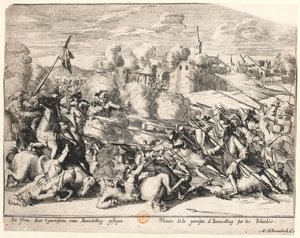 Vítězství Enniskillen Garrison nad Irskem v roce 1689, kolem roku 1691 od Dutch School
