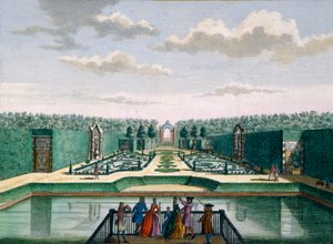 Pohled na parter a triumfální oblouk, Meerestein, z knihy Het Zeganpralent Kennemerlant od Hendricka de Letha a Matthiase Broueria Van Nideka, vydané asi v letech 1700-1730. od Dutch School