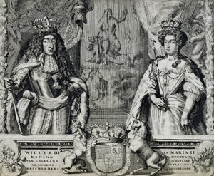 Vilém III (1650-1702) a Marie II (1662-94), asi 1688-94 od Dutch School