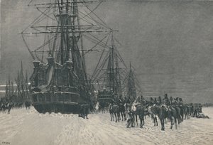 „Zajetí holandské flotily husary Francouzské republiky, leden 1795“, 1896 od E.G.H. Del