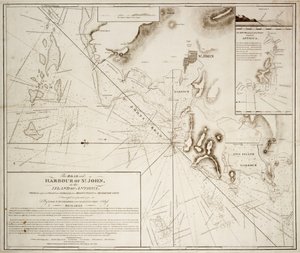Silnice a přístav na ostrově Svatý Jan na ostrově Antigua od E.H. Columbine
