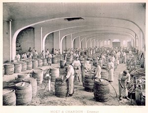 Konstrukce sudů, z publikace "Le France Vinicole", vydavatelství Moet und Chandon, Epernay (fotolitografie)