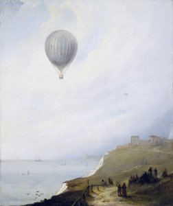 Balón nad útesy, Dover, 1840 od E.W. Cocks