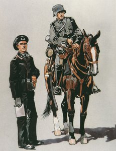 Tankový důstojník a jízdní voják německé armády od E. (after) Dobrich