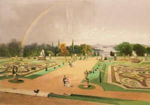 Pohled v Gardens of Eaton Hall, hospoda. od Thomase McLeana od E. Adveno Brooke