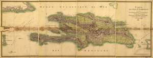 Mapa ostrova Santo Domingo od E. Beaucosté