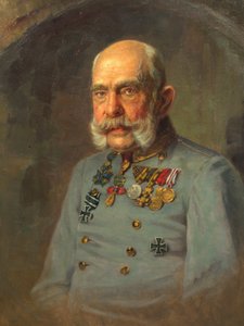 Císař František Josef I. ve služební uniformě rakouského polního maršála od E. Bieber