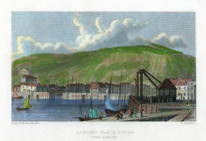 Místo přistání, vnější přístav, Dover, Kent, 19. století.