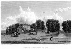 Pohled na Hampstead Heath, Londýn, 19. století.