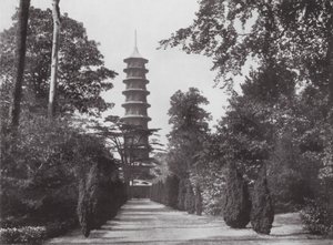 Kew Gardens, asi 1900 (čb fotografie) od E. J. Wallis