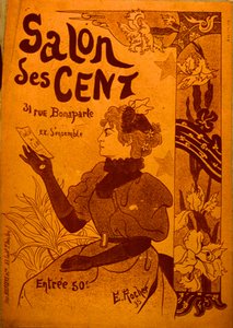 Žena, která zkoumá pozvání, Salon des Cent od E. Rocher
