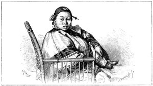 Žena se svázanýma nohama, Čína, 19. století od Etienne Antoine Eugene Ronjat