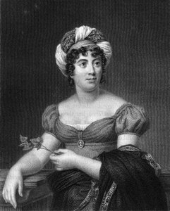 Germaine de Stael , francouzský spisovatel, romanopisec a politický propagandista, 1836. od E. Scriven