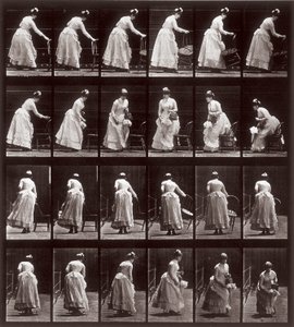Animal Locomotion, deska 265: sekvence se sedící ženou, 1887 (fotomechanický tisk) od Eadweard Muybridge
