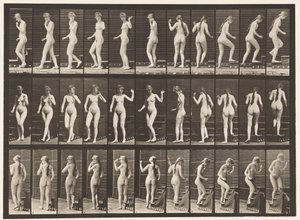 Talíř 101. Otáčivé a stoupající schody, mávající ruka, 1872-1885 od Eadweard Muybridge