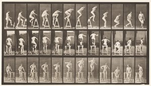 Talíř 171. Šlápnutí na kůl; Skákání dolů, otáčení od Eadweard Muybridge