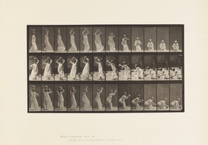 Talíř 206. Nošení nádoby na vodu na hlavě, otáčení a nasazování od Eadweard Muybridge